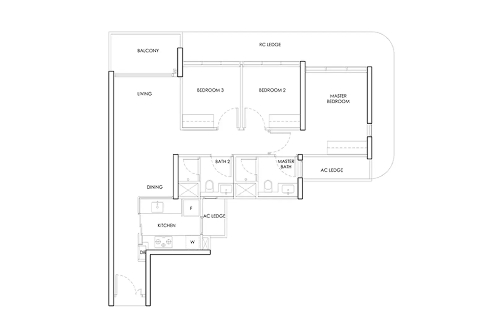 Tanjong Rhu Grand 3 Bedroom Floor Plan - Tanjong Rhu Residences Layout
